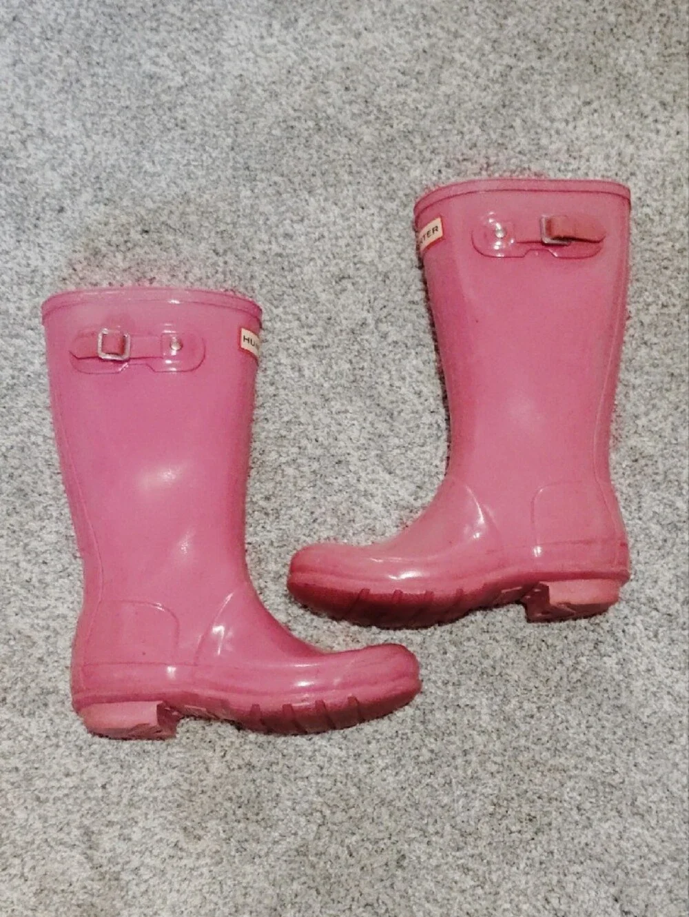 Hunter Kids Pink Gloss Waterproof Rain Boots